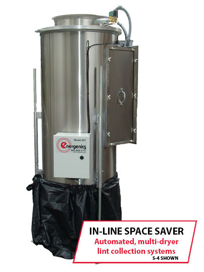 In-Line Space Saver from Energenics Corporation | Made in the USA Automated, multi-dryer lint collection systems